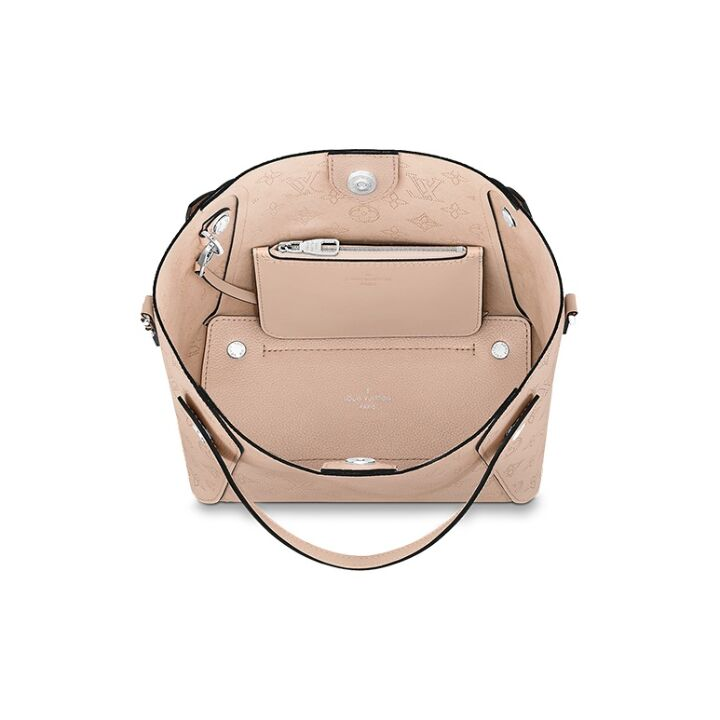 LOUIS VUITTON PETITE MALLE Hina PM 镂花穿孔 牛皮革 托特包Tote包购物袋单肩斜挎手提包 小号 女款 粉蜡色