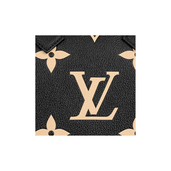 LOUIS VUITTON SpeedyBandoulière 25 双色压纹老花顶部手柄可拆卸可调节肩带 粒面牛皮革 手提斜挎单肩包 女款 黑色