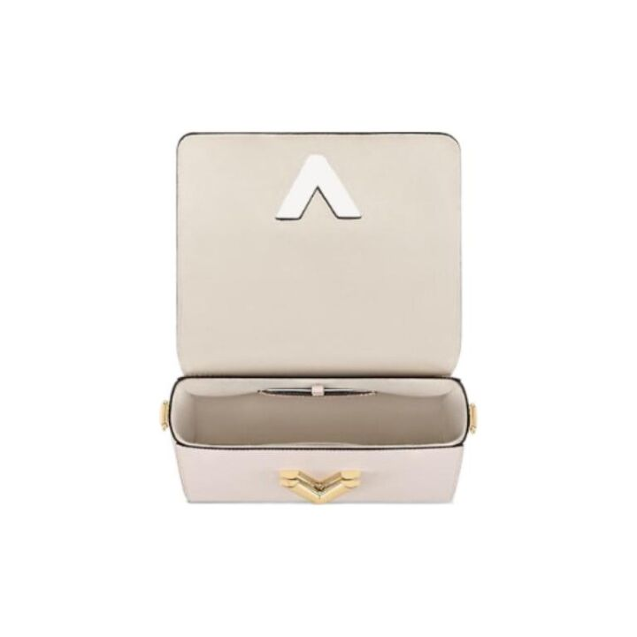 LOUIS VUITTON Twist系列 MM金色扭锁老花挂饰Epi粒面皮革扭扭包单肩斜挎包 中号 女款 樱花粉