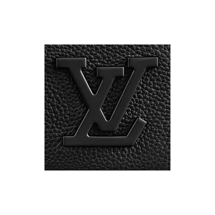 LOUIS VUITTON City KeepallAerogram 金属LV标识标签吊牌 细粒面小牛皮 单肩包斜挎包旅行包 男款 黑色