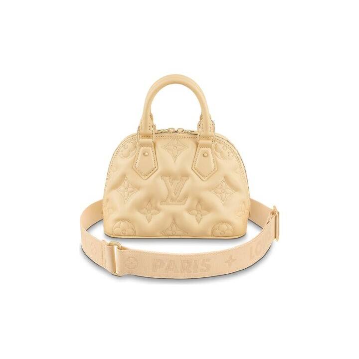 LOUIS VUITTON Alma BB 老花 小牛皮 贝壳包单肩斜挎手提包 小号 女款 黄色