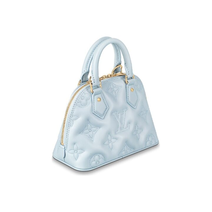 LOUIS VUITTON Alma BB 贝壳包 老花小牛皮 单肩斜挎手提包 小号 女款 冰川蓝
