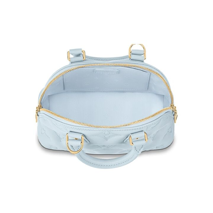 LOUIS VUITTON Alma BB 贝壳包 老花小牛皮 单肩斜挎手提包 小号 女款 冰川蓝