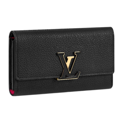 LOUIS VUITTON Capucines 品牌字母徽标纯色 Taurillon皮革 钱包 女款
