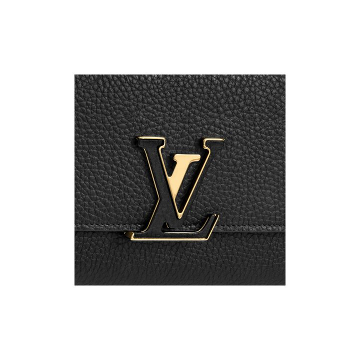LOUIS VUITTON Capucines 品牌字母徽标纯色 Taurillon皮革 钱包 女款