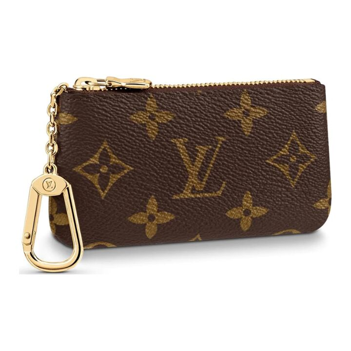 LOUIS VUITTON 经典老花链条小巧便携 Monogram涂层帆布 钥匙零钱包 女款 棕色