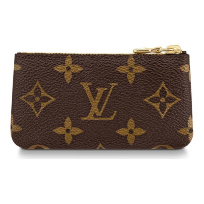 LOUIS VUITTON 经典老花链条小巧便携 Monogram涂层帆布 钥匙零钱包 女款 棕色