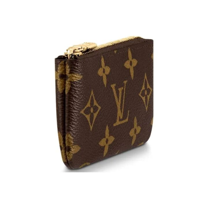 LOUIS VUITTON 经典老花链条小巧便携 Monogram涂层帆布 钥匙零钱包 女款 棕色