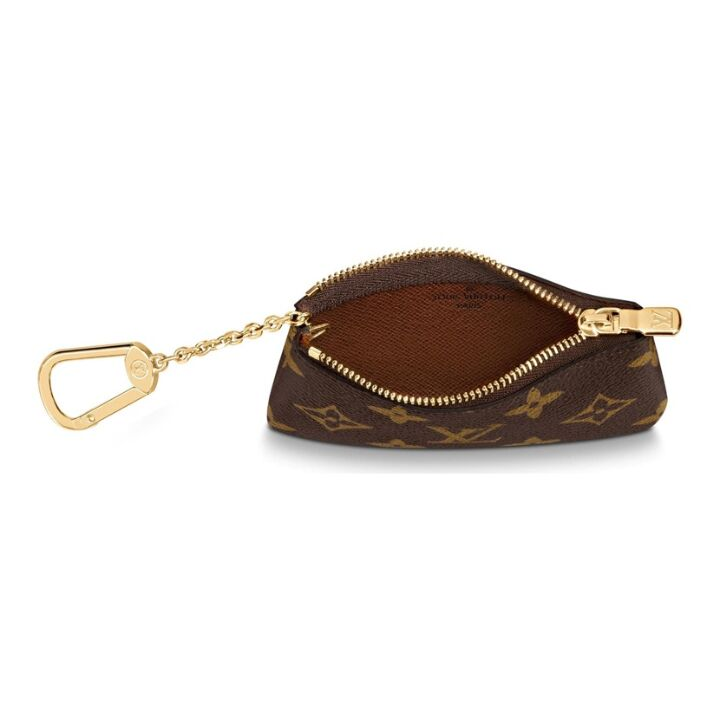 LOUIS VUITTON 经典老花链条小巧便携 Monogram涂层帆布 钥匙零钱包 女款 棕色