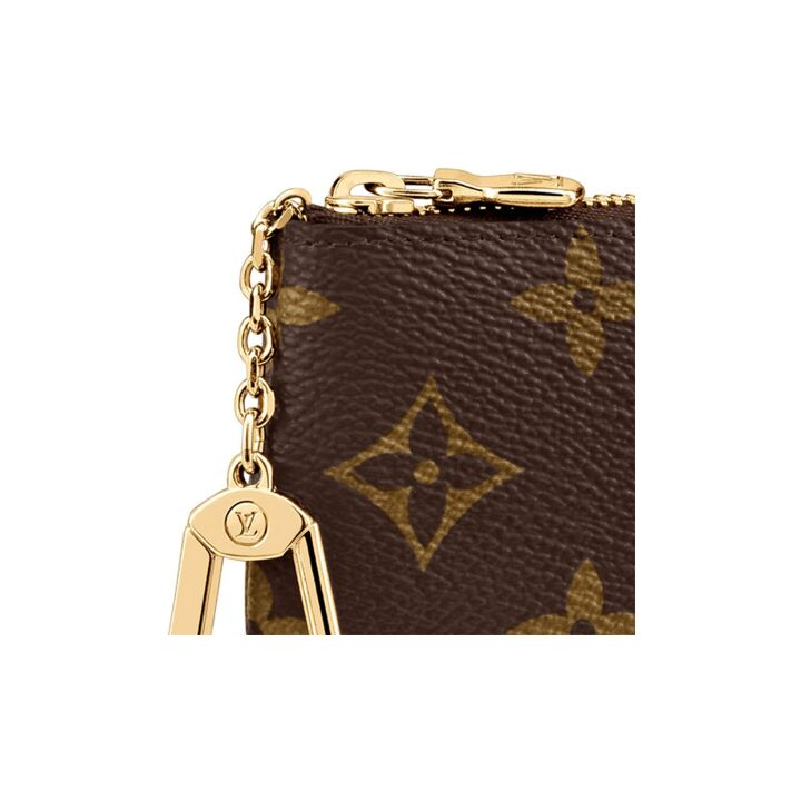 LOUIS VUITTON 经典老花链条小巧便携 Monogram涂层帆布 钥匙零钱包 女款 棕色