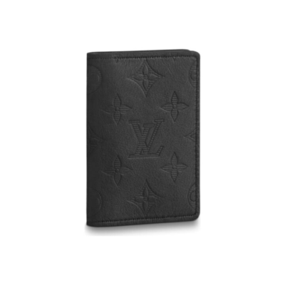 LOUIS VUITTON Portefeuille Multiple 字母压花翻盖开合 牛皮 钱包 男款 深蓝色/酒红色