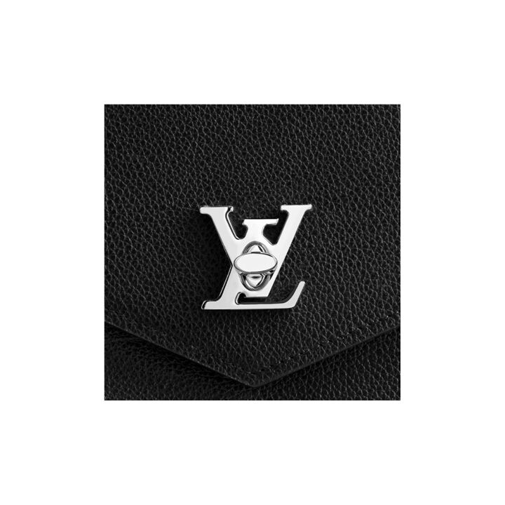 LOUIS VUITTON MYLOCKME 银扣翻盖链条 柔软牛皮 信封包手拿手提单肩斜挎包 女款 黑色