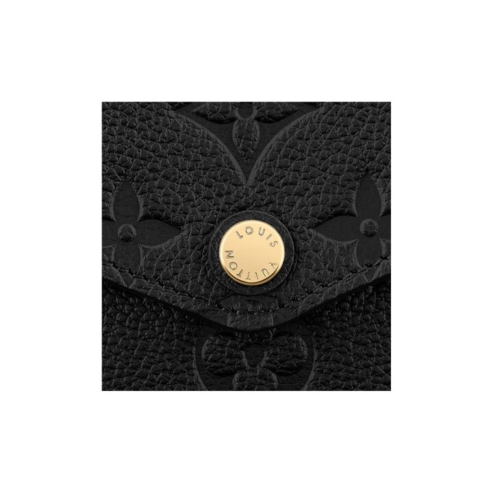 LOUIS VUITTON Pochette Félicie 系列 字母Logo印花翻盖 牛皮革 链条包斜挎单肩包 迷你 女款 黑色 #老版本十字纹内里#