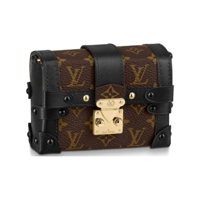 LOUIS VUITTON Trunk 小方包 链条包 软盒包 老花牛皮 单肩斜挎包 女款 咖啡色/黑色