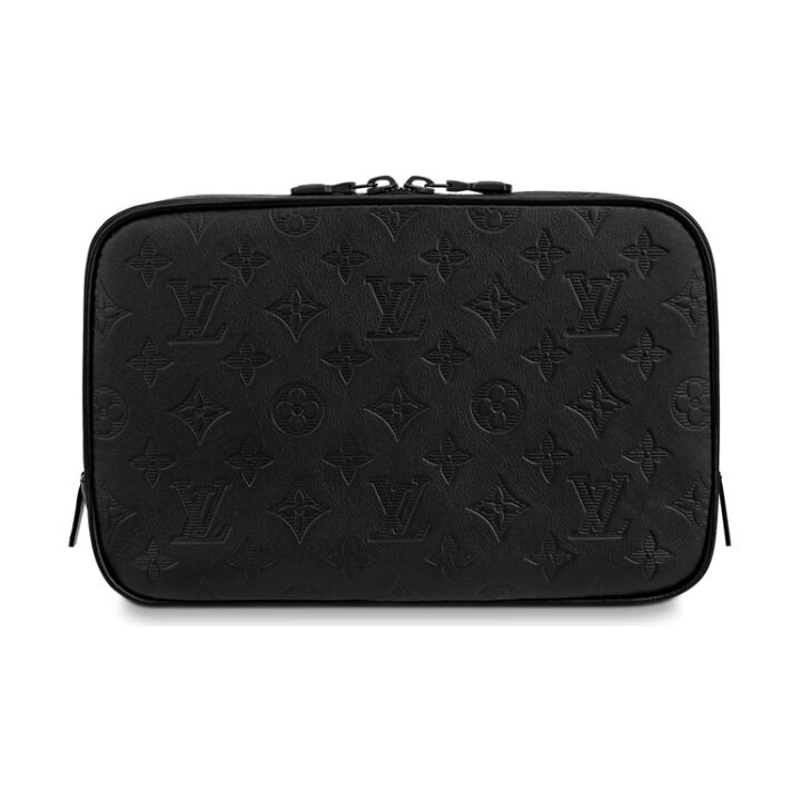 LOUIS VUITTON Shadow 皮革 盥洗包洗漱包 大号 男款 黑色