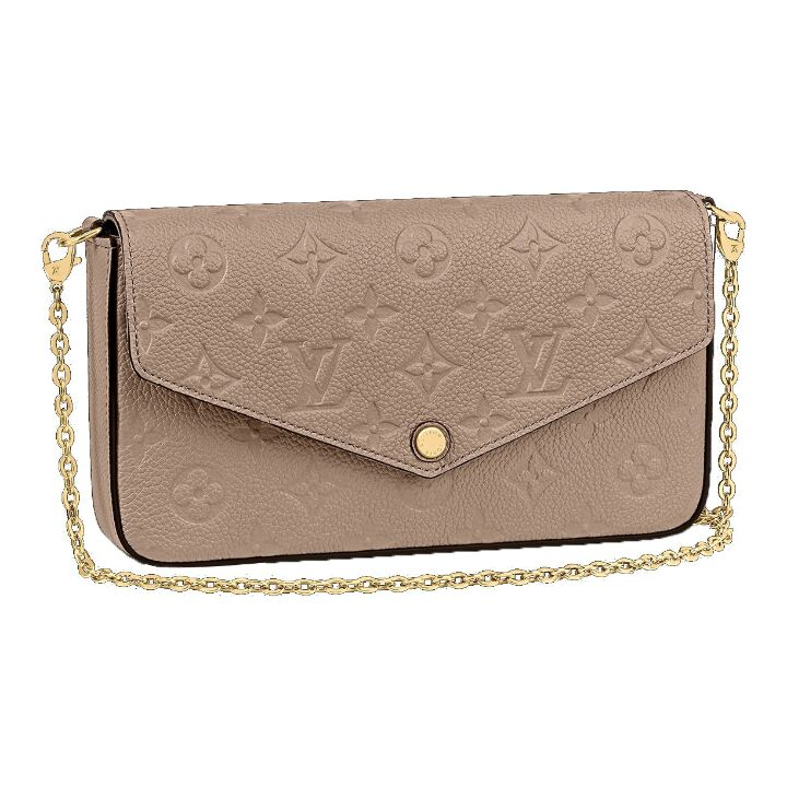 LOUIS VUITTON  Pochette Felicie 链条包 女款 米灰色