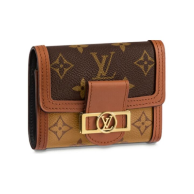 LOUIS VUITTON DAUPHINE 短款经典配色 牛皮 钱夹钱包 女款 棕色