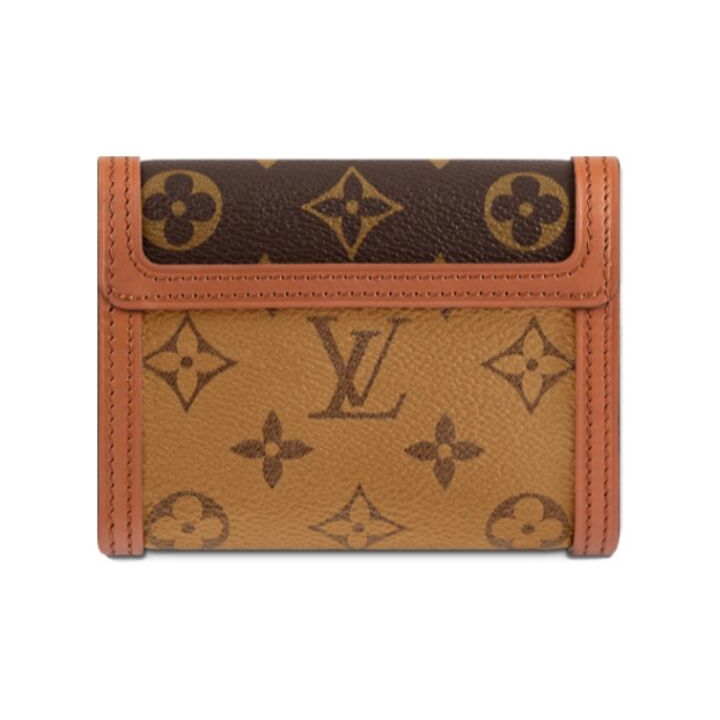 LOUIS VUITTON DAUPHINE 短款经典配色 牛皮 钱夹钱包 女款 棕色
