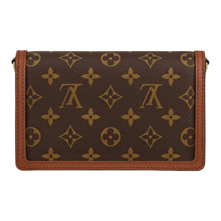 LOUIS VUITTON Dauphine Woc 经典老花满印 链条肩带 涂层帆布拼小牛皮 单肩包斜挎包 超迷你 女款 棕色