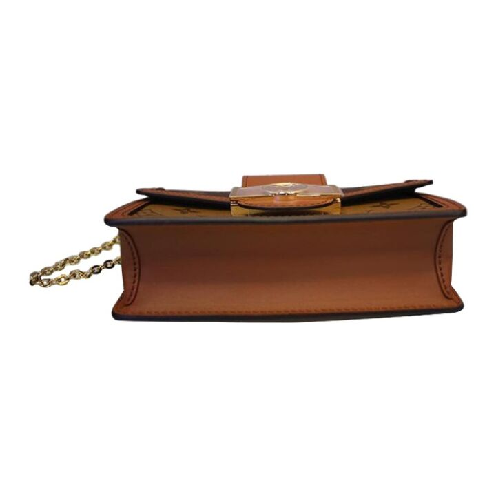 LOUIS VUITTON Dauphine Woc 经典老花满印 链条肩带 涂层帆布拼小牛皮 单肩包斜挎包 超迷你 女款 棕色