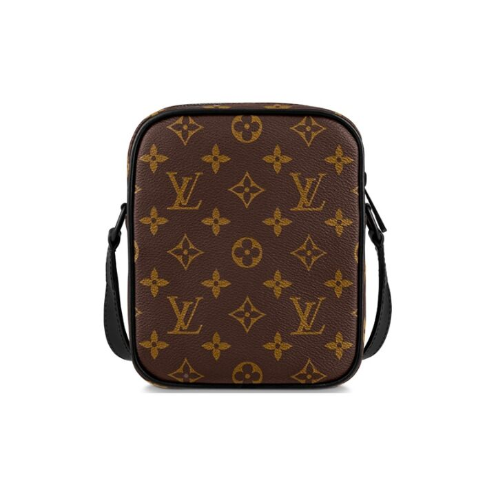 LOUIS VUITTON CHRISTOPHER 老花 帆布拼牛皮饰边 相机包手机包单肩斜挎包 大号 男款 棕色/黑色