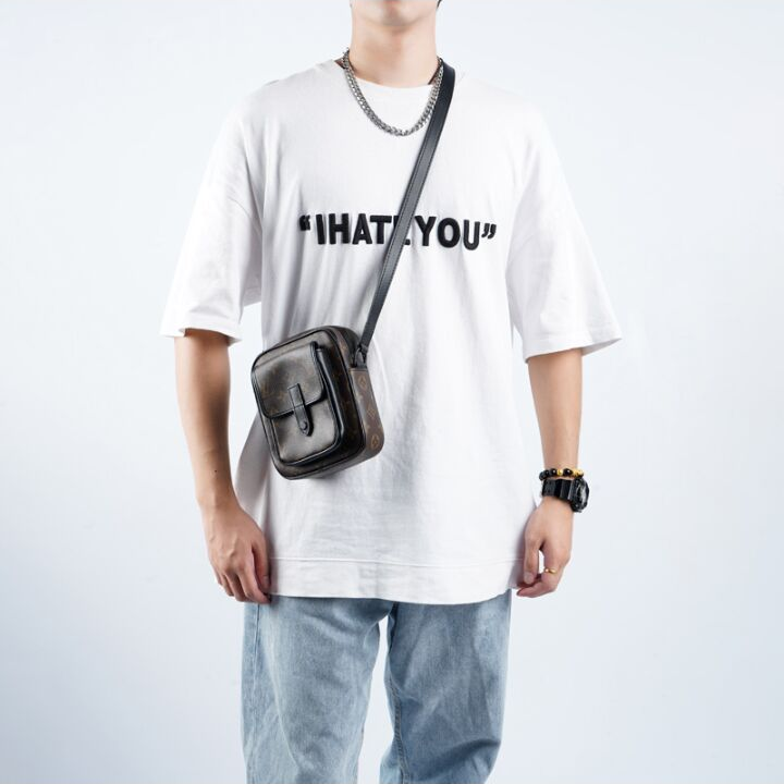 LOUIS VUITTON CHRISTOPHER 老花 帆布拼牛皮饰边 相机包手机包单肩斜挎包 大号 男款 棕色/黑色