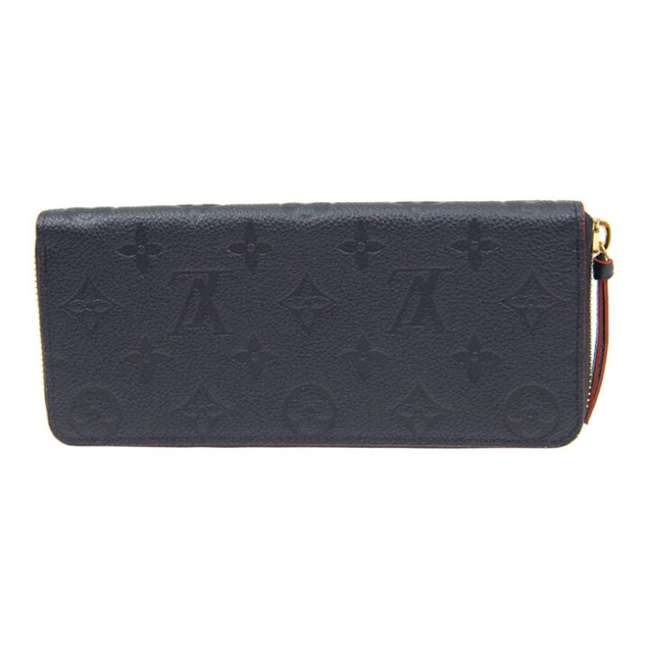 LOUIS VUITTON CLMENCE系列预刻复古印花 皮革面 拉链包钱包 男款 深蓝色