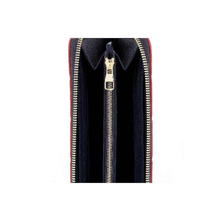 LOUIS VUITTON CLMENCE系列预刻复古印花 皮革面 拉链包钱包 男款 深蓝色