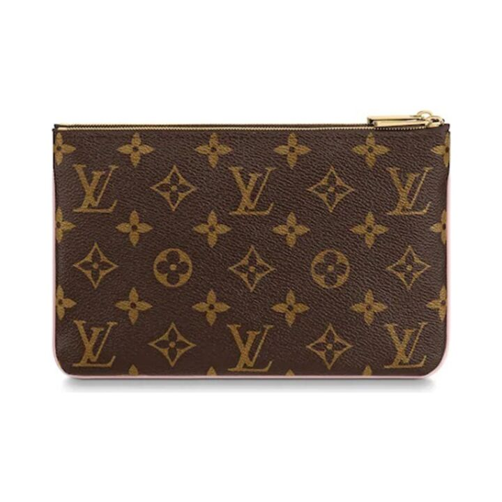 LOUIS VUITTON   Pochette Double Zip  卡通涂层 麻将包 腋下包  手拿单肩包 经典便携  迷你 女款棕色