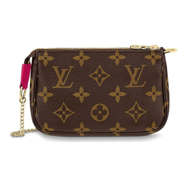 LOUIS VUITTON Pochette Accessoires卡通涂层老花 帆布 麻将包零钱包腋下包手拿包单肩包 迷你 女款 棕色
