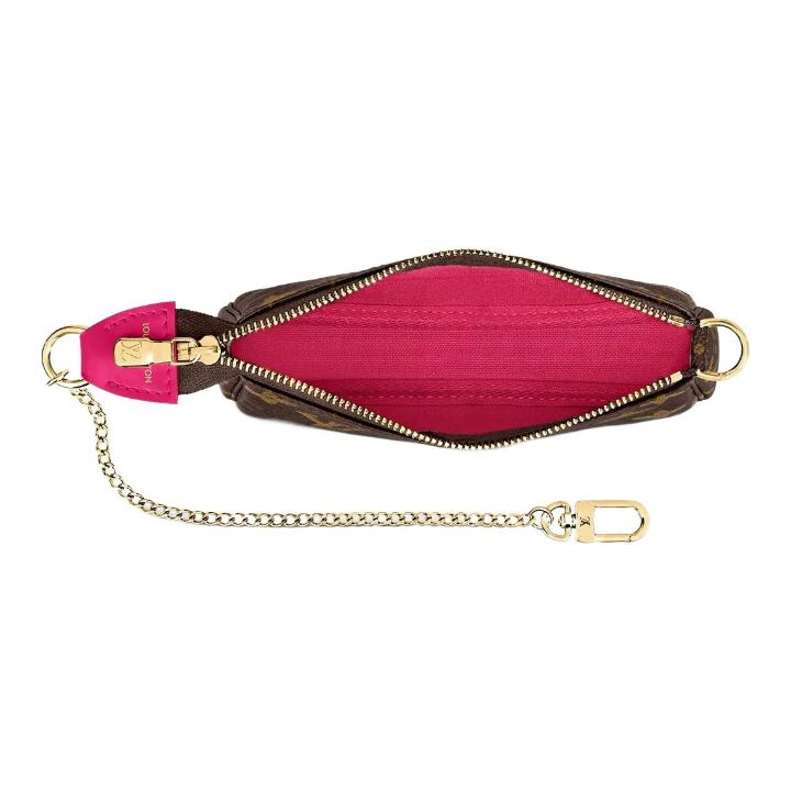 LOUIS VUITTON Pochette Accessoires卡通涂层老花 帆布 麻将包零钱包腋下包手拿包单肩包 迷你 女款 棕色