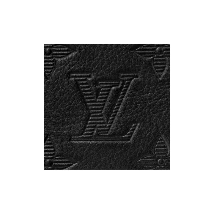 LOUIS VUITTON 经典老花可调节肩带 压纹皮革拼牛皮饰边 邮差包单肩包斜挎包 男款 黑色
