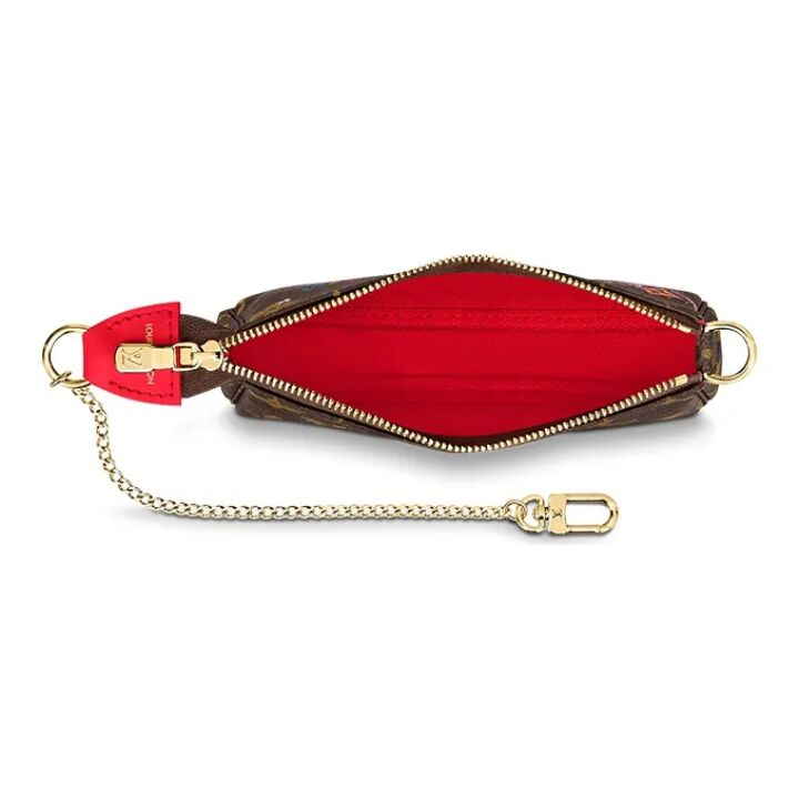 LOUIS VUITTON 卡通人偶涂层经典老花 帆布 麻将包腋下包手拿单肩包 迷你 女款 棕色
