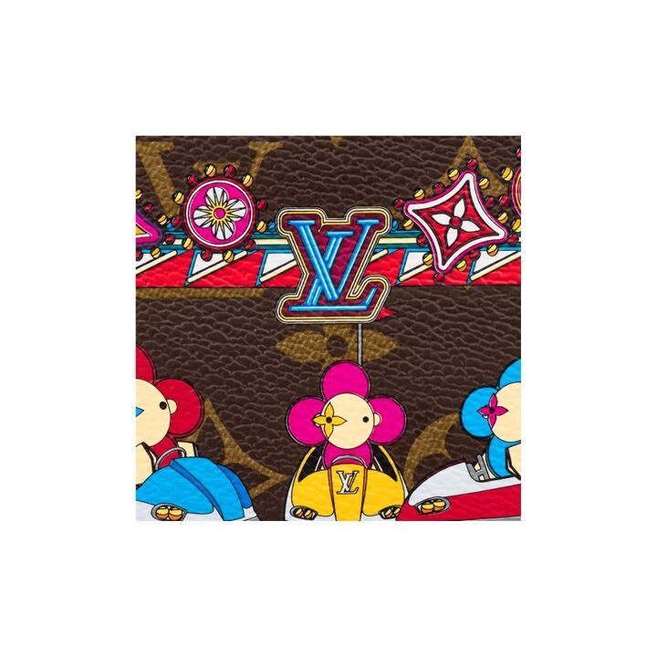 LOUIS VUITTON 卡通人偶涂层经典老花 帆布 麻将包腋下包手拿单肩包 迷你 女款 棕色