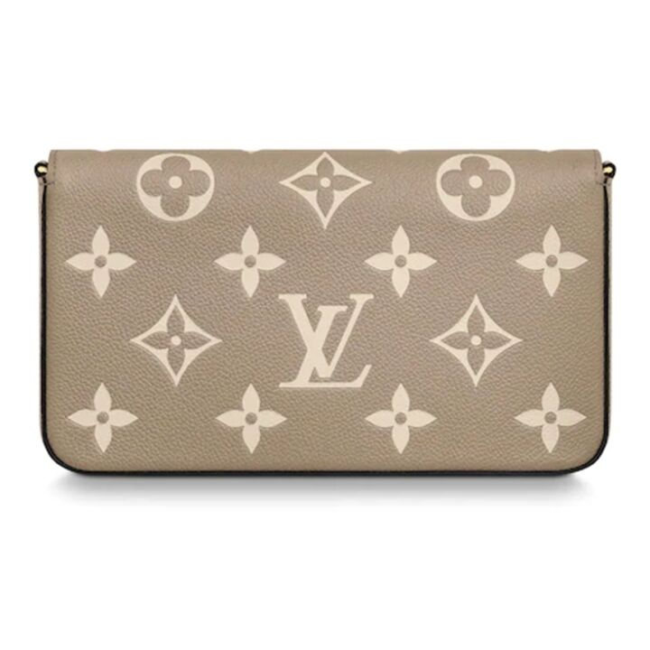 LOUIS VUITTON 老花三合一 粒面牛皮 链条包手拿手提斜挎单肩包 女款 大象灰/奶白色