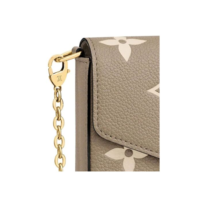 LOUIS VUITTON 老花三合一 粒面牛皮 链条包手拿手提斜挎单肩包 女款 大象灰/奶白色