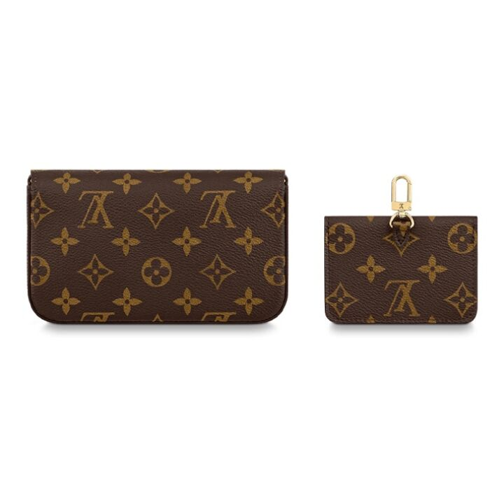 LOUIS VUITTON Multi Pochette Felicie 潮酷便携经典老花 帆布 三合一组合包零钱包单肩斜挎包 女款 老花棕/绿色