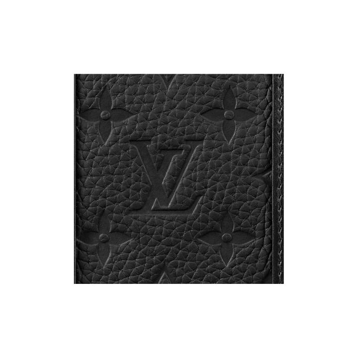 LOUIS VUITTON SOFT TRUNK WALLET 压花老花 Taurillon Monogram牛皮 小方包黑盒子单肩斜挎手拿包 男款 黑色