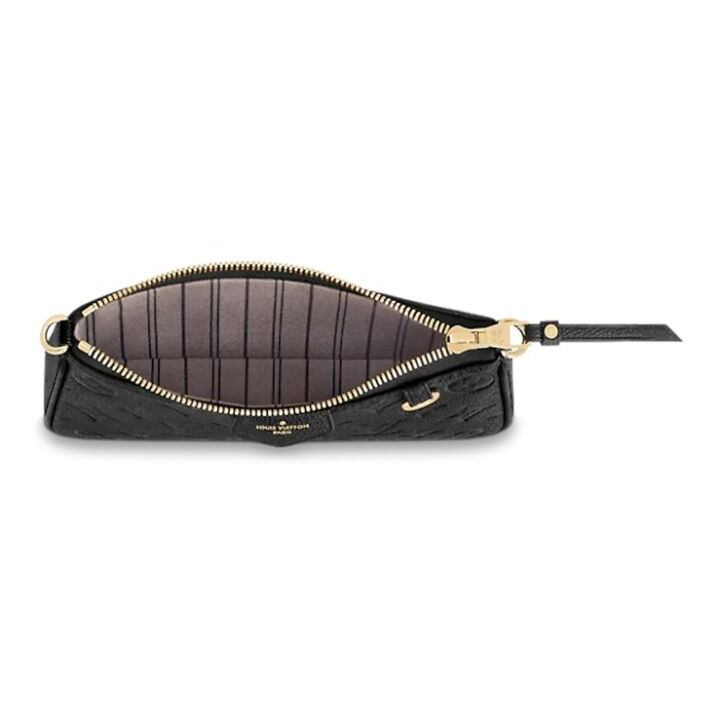 LOUIS VUITTON Easy Pouch On Strap 金属件D形环拉链开合 老花压纹牛皮革 手提斜挎单肩包 女款 黑色