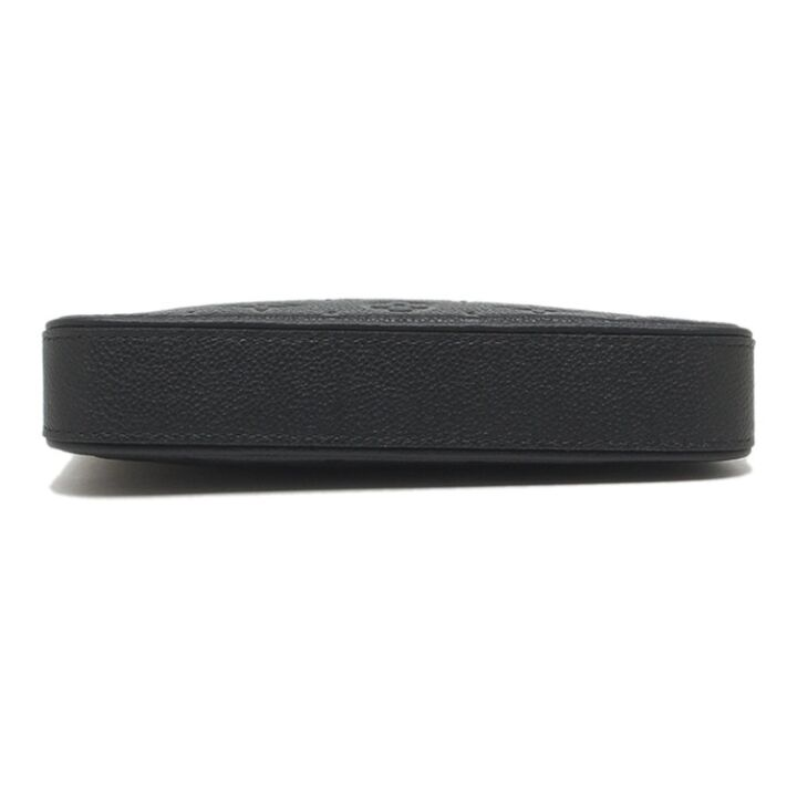 LOUIS VUITTON Easy Pouch On Strap 金属件D形环拉链开合 老花压纹牛皮革 手提斜挎单肩包 女款 黑色