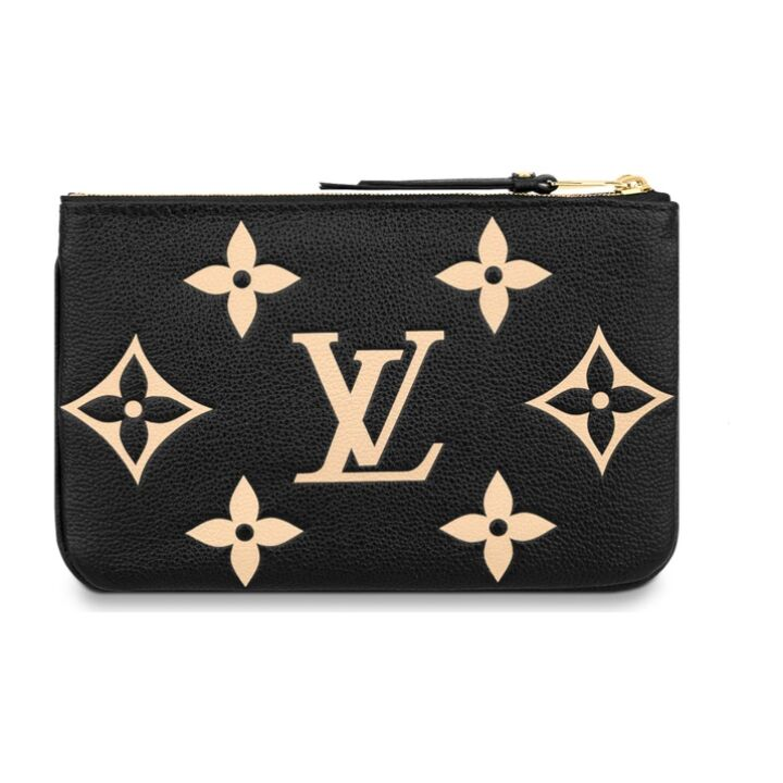 LOUIS VUITTON 压花柔软 粒面牛皮 单肩手提斜挎包 女款 黑色/米色