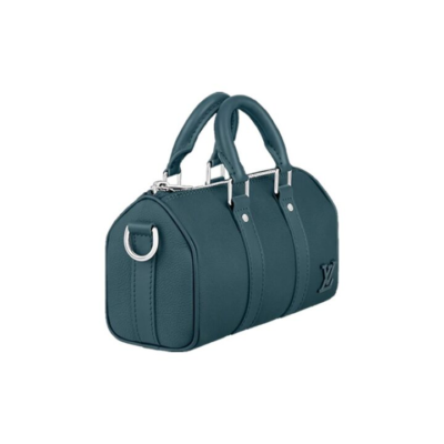 LOUIS VUITTON Keepall系列 XS 可调节拆卸肩带Aerogram皮革斜挎包 男女同款情侣款 蓝色