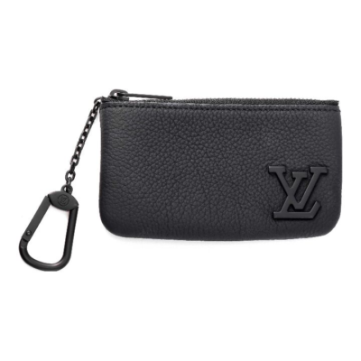 LOUIS VUITTON Pochette Cle Aerogram金属LV标识 皮革 卡包零钱包钥匙包 男款 黑色