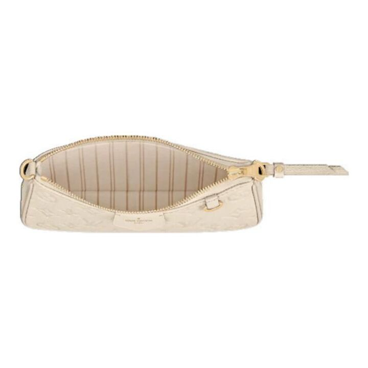 LOUIS VUITTON Easy Pouch On Strap 老花 压纹牛皮 单肩包 女款 奶油白