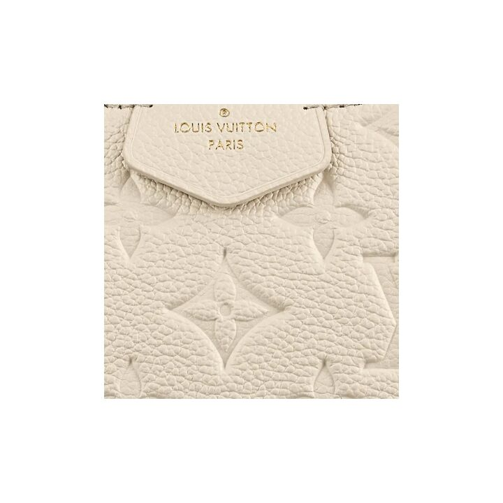 LOUIS VUITTON Easy Pouch On Strap 老花 压纹牛皮 单肩包 女款 奶油白
