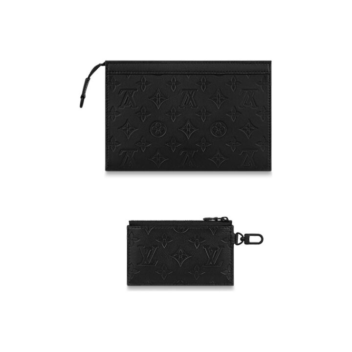 LOUIS VUITTON Gaston WW 二合一 经典老花压纹 牛皮 卡包斜挎包 男款 黑色