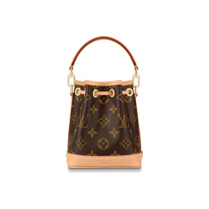 LOUIS VUITTON NOE 可拆卸可调节肩带抽绳 牛皮 水桶包手提单肩斜挎包 迷你 女款 棕色老花