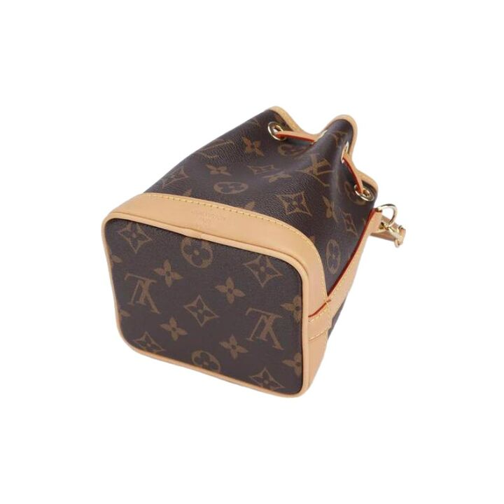 LOUIS VUITTON NOE 可拆卸可调节肩带抽绳 牛皮 水桶包手提单肩斜挎包 迷你 女款 棕色老花