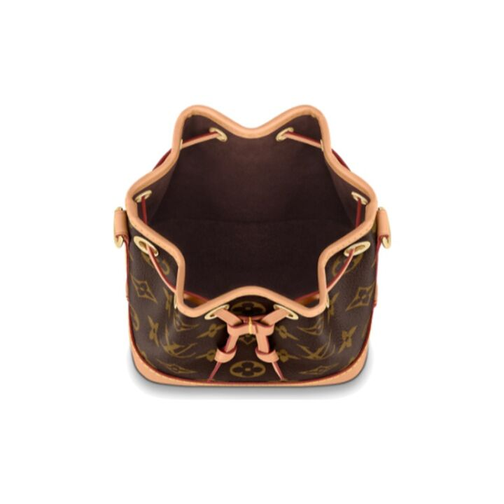 LOUIS VUITTON NOE 可拆卸可调节肩带抽绳 牛皮 水桶包手提单肩斜挎包 迷你 女款 棕色老花