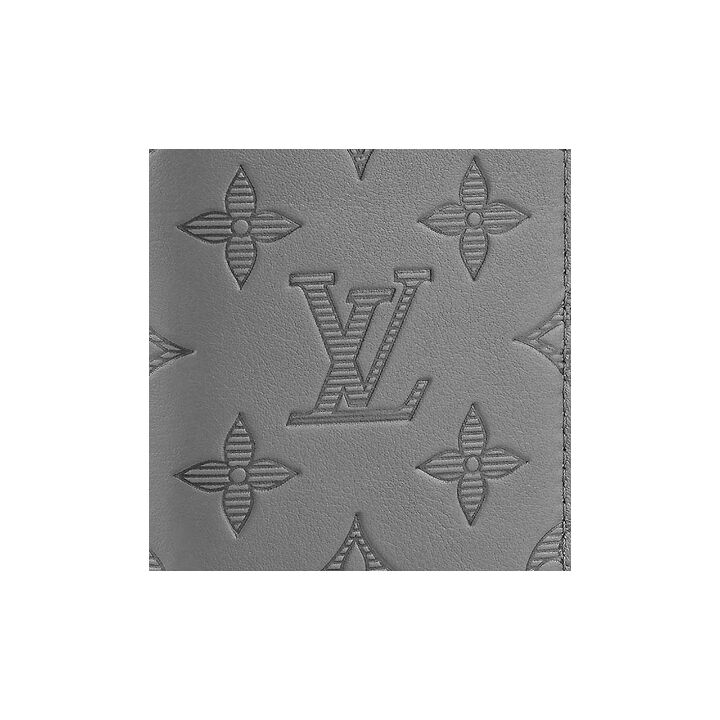 LOUIS VUITTON 老花满印纯色 牛皮革 钱包 男款 灰色